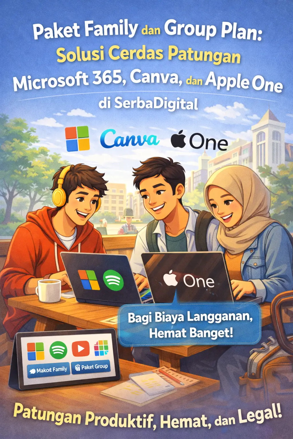 Paket Family dan Group Plan: Solusi Cerdas Patungan Microsoft 365, Canva, dan Apple One di SerbaDigital